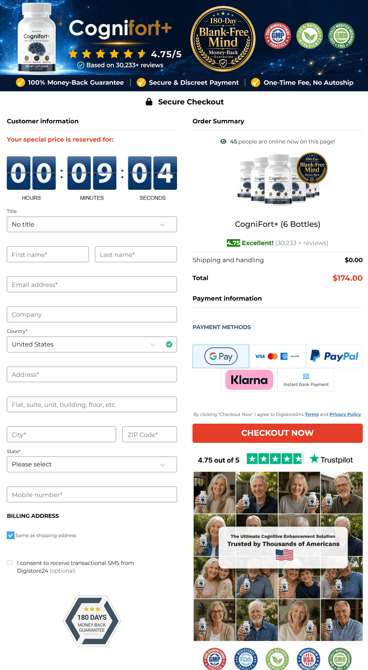 CogniFort+-Secure Checkout Page